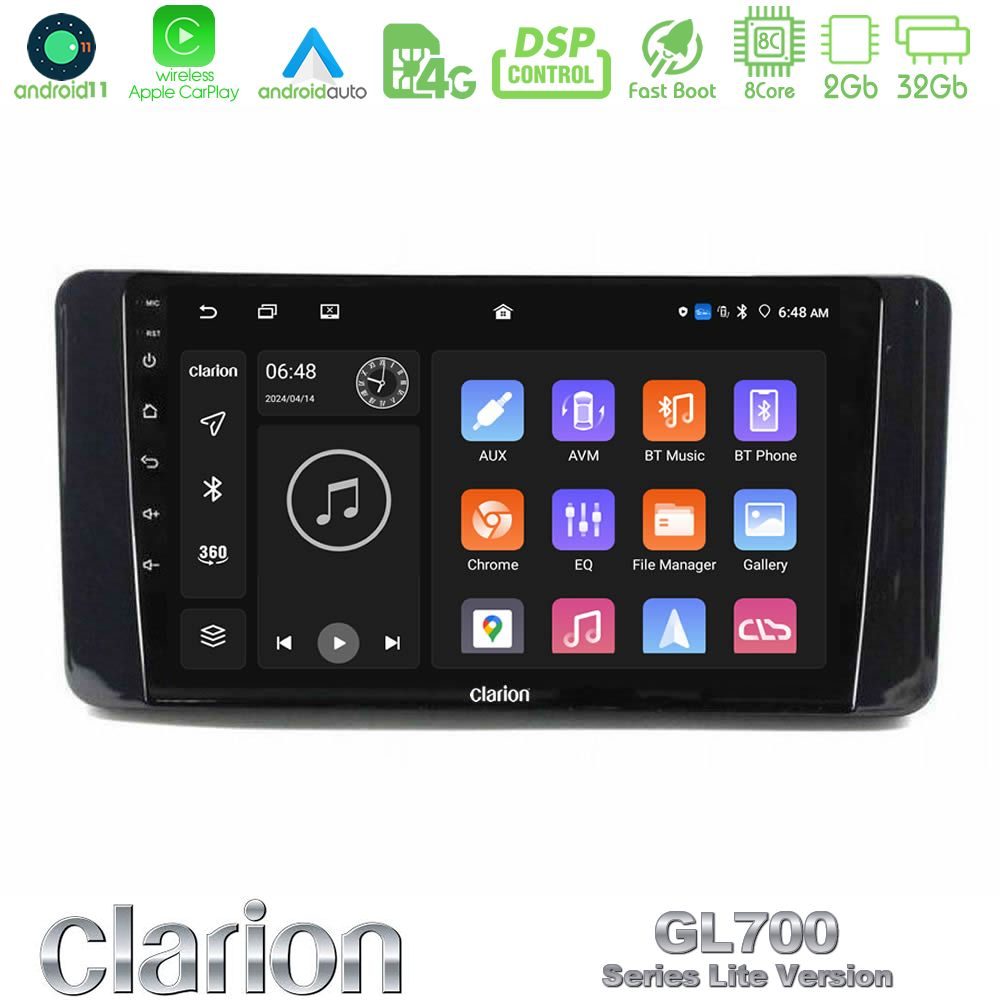 Clarion GL700 Lite Series Skoda Kamiq 2019-2022 8Core Android11 2+32GB Navigation Multimedia Tablet 9″ Με Carplay & Android Auto