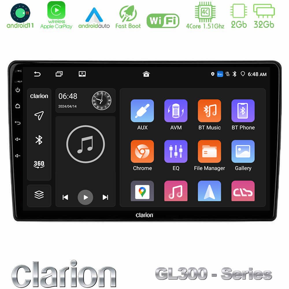 Clarion GL300 Series Kia Ceed 2007-2009 4Core Android11 2+32GB Navigation Multimedia Tablet 9″ Με Carplay & Android Auto Με Carplay & Android Auto