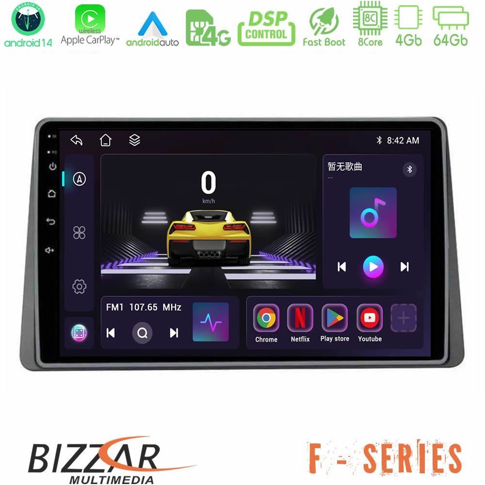 Bizzar F Series 8Core Android14 4+64GB  Renault Arkana 2019-> Navigation Multimedia Tablet 9" Με Carplay & Android Auto Με Carplay & Android Auto