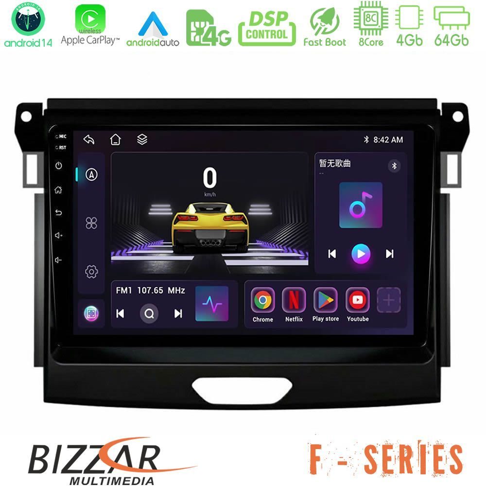 Bizzar F Series 8Core Android14 4+64GB  Ford Ranger 2017-2022 Navigation Multimedia Tablet 9" Με Carplay & Android Auto