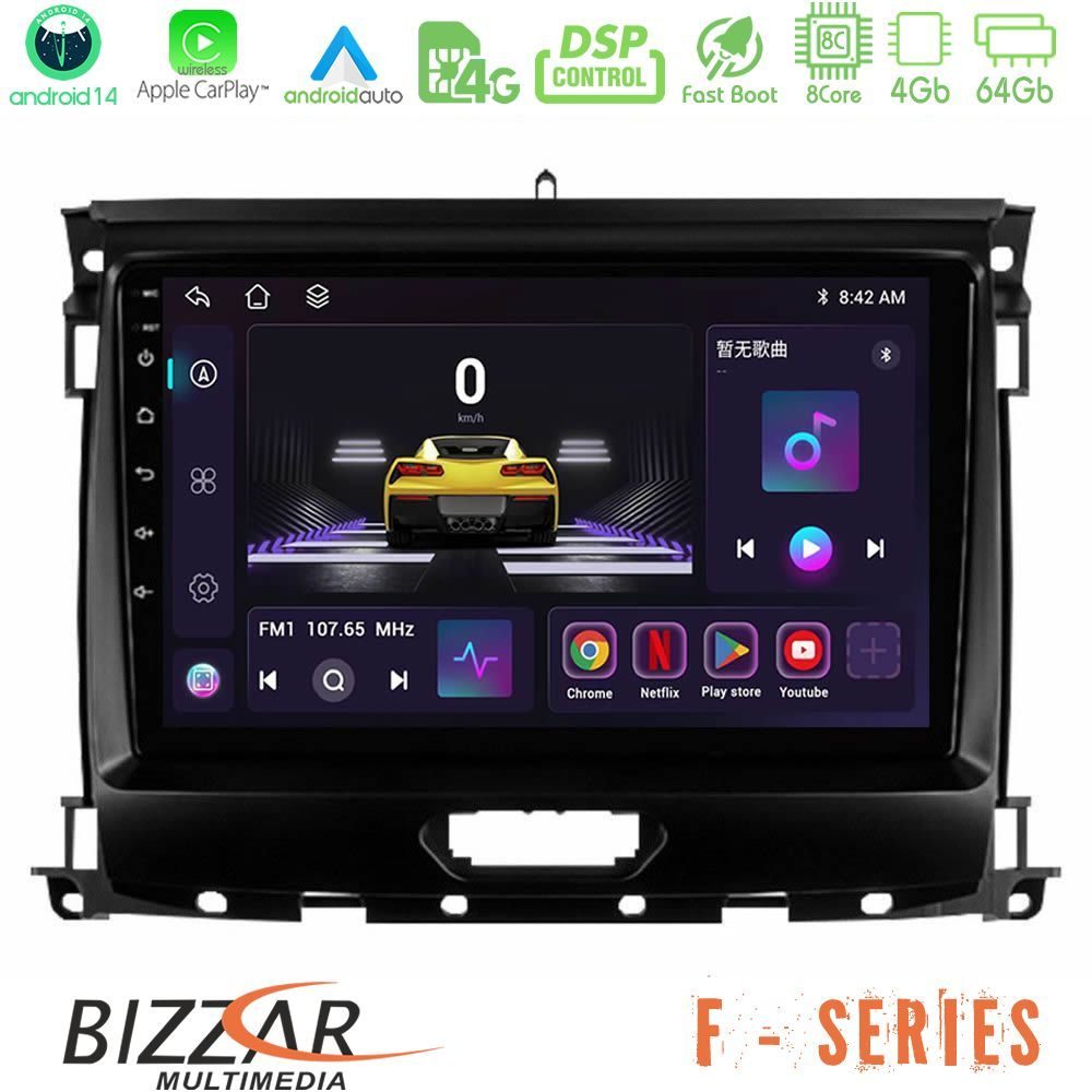 Bizzar F Series 8Core Android14 4+64GB  Ford Ranger 2017-2022 Navigation Multimedia Tablet 9" Με Carplay & Android Auto