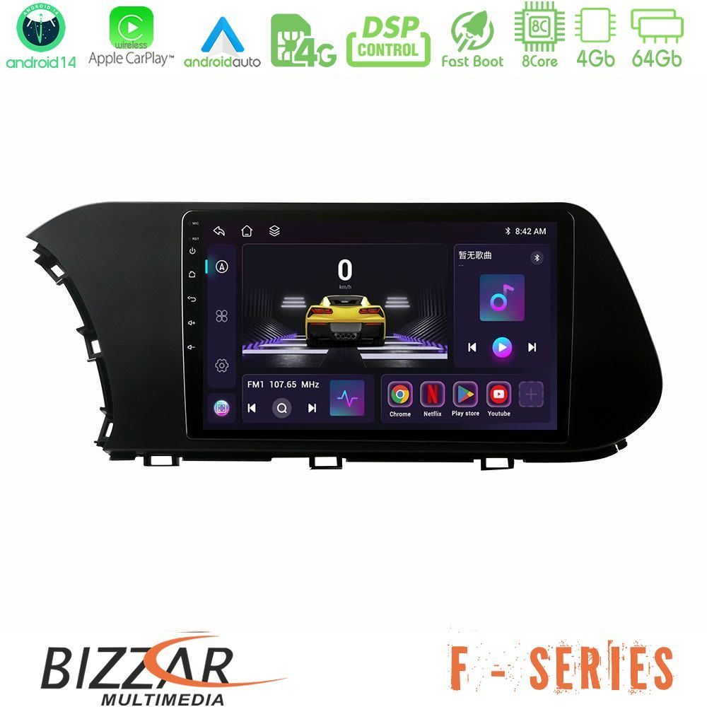 Bizzar F Series 8Core Android14 4+64GB  Hyundai i20 2021-2023 Navigation Multimedia Tablet 9" Με Carplay & Android Auto