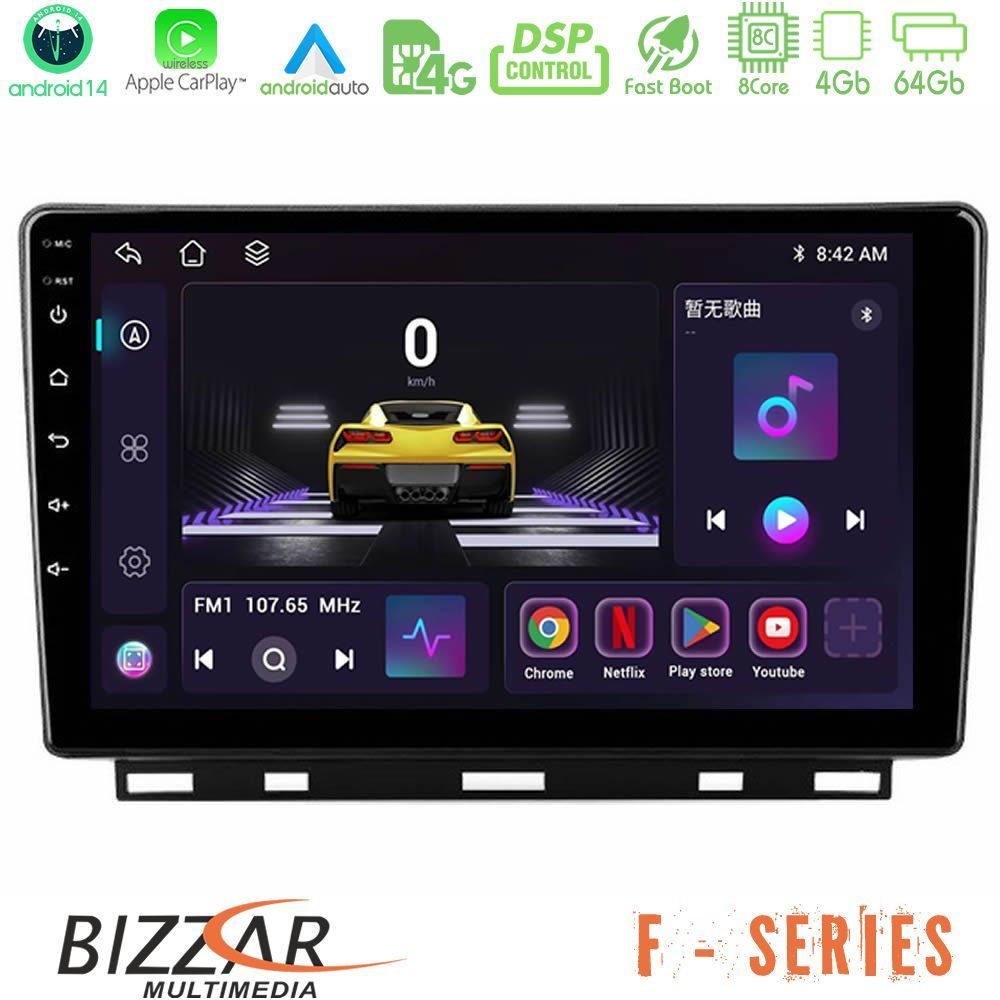 Bizzar F Series 8Core Android14 4+64GB  Renault Clio 5 2020-2024 Navigation Multimedia Tablet 9" Με Carplay & Android Auto
