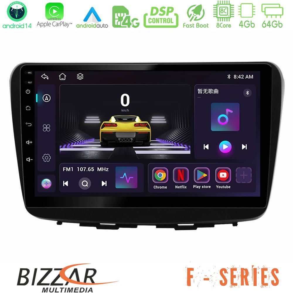 Bizzar F Series 8Core Android14 4+64GB  Suzuki Baleno 2016-2021 Navigation Multimedia Tablet 9" Με Carplay & Android Auto