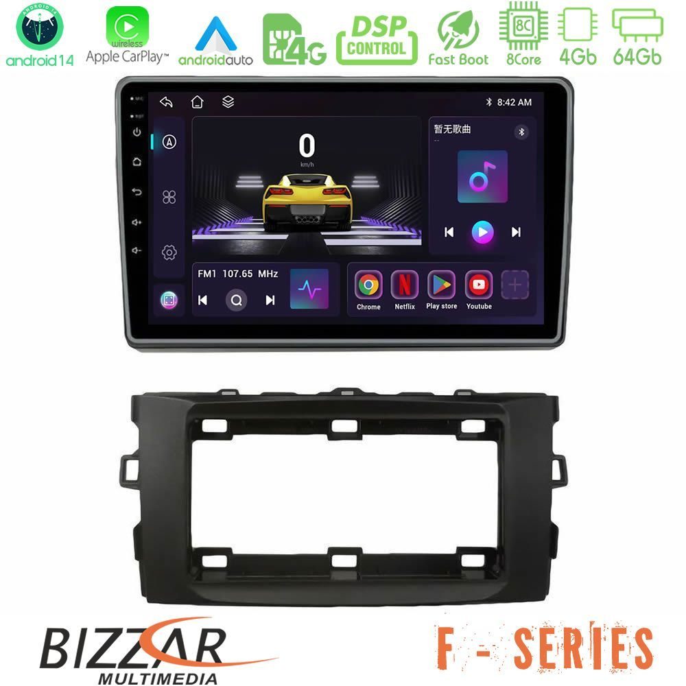 Bizzar F Series 8Core Android14 4+64GB  Toyota Auris 2013-2016 Navigation Multimedia Tablet 10" Με Carplay & Android Auto