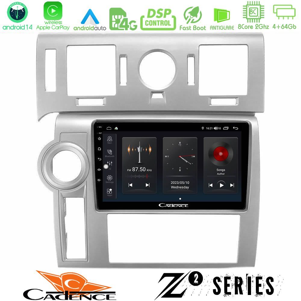 Cadence Z2 Series 8Core Android14 4+64GB  Hummer H2 2008-2009 Navigation Multimedia Tablet 9" Με Carplay & Android Auto