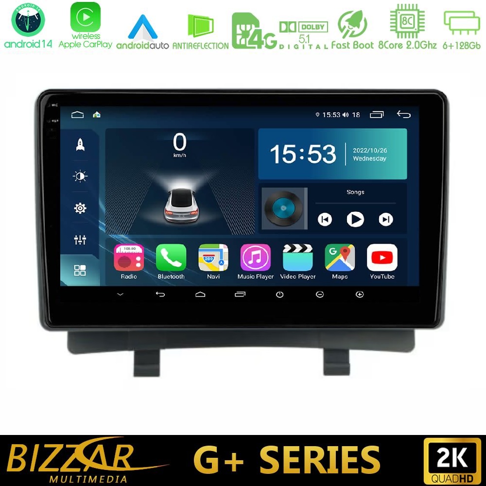 Bizzar G+ Series Opel Zafira 8core Android14 6+128GB Navigation Multimedia Tablet 9"