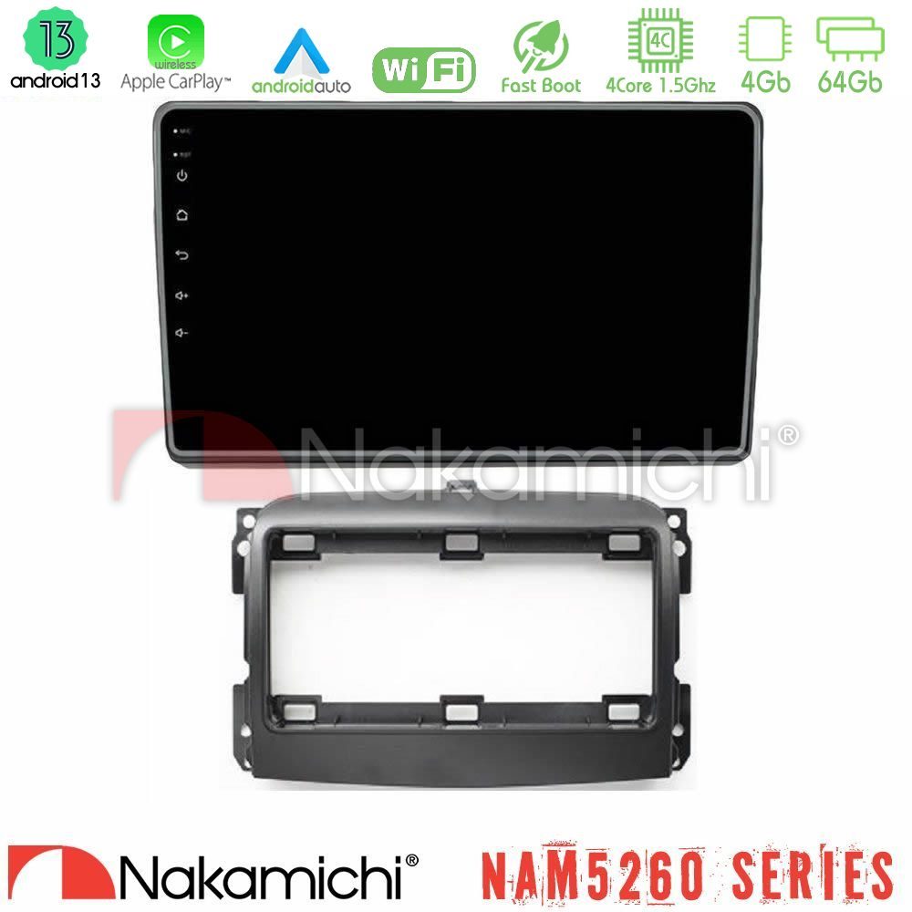 Nakamichi NAM5260 Series 4Core Android13 4+64GB Fiat 500L Navigation Multimedia Tablet 10" Με Carplay & Android Auto