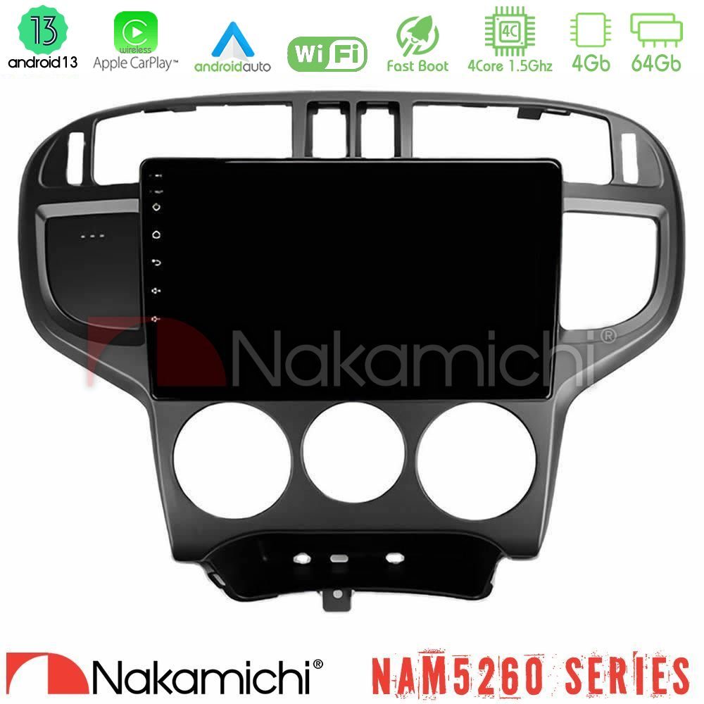 Nakamichi NAM5260 Series 4Core Android13 4+64GB Hyundai Matrix 2001-2010 Navigation Multimedia Tablet 9" Με Carplay & Android Auto