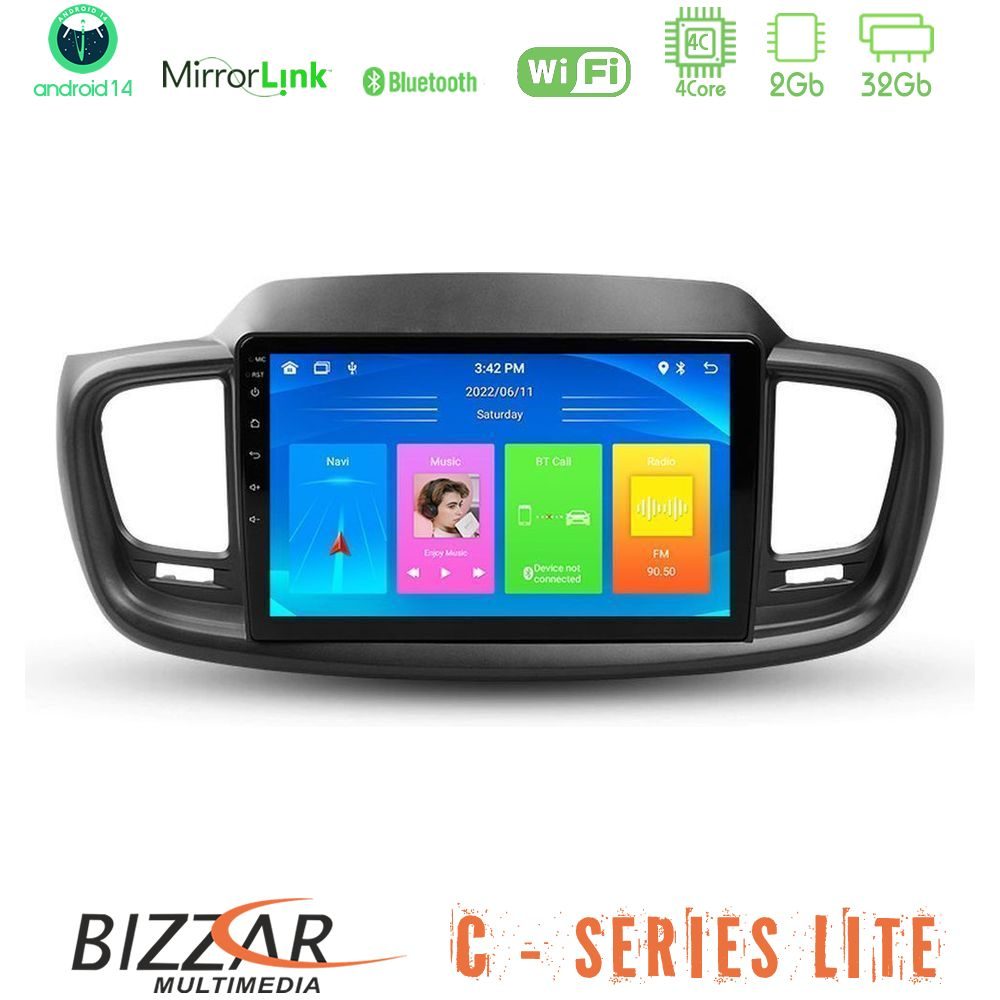 Bizzar C Series Lite 4Core Android14 2+32GB  Kia Sorento 2018-2021 Navigation Multimedia Tablet 9"