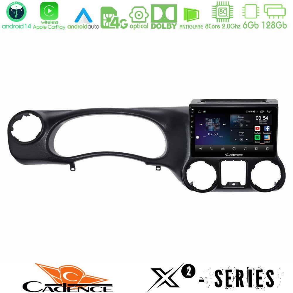 Cadence X2 Series 8Core Android14 6+128GB  Jeep Wrangler 2011-2014 Navigation Multimedia Tablet 10"