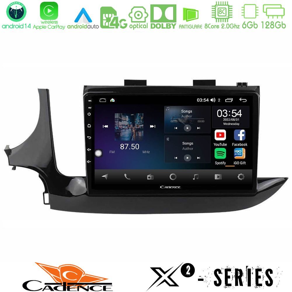 Cadence X2 Series 8Core Android14 6+128GB  Opel Mokka 2016-2020 Navigation Multimedia Tablet 9"