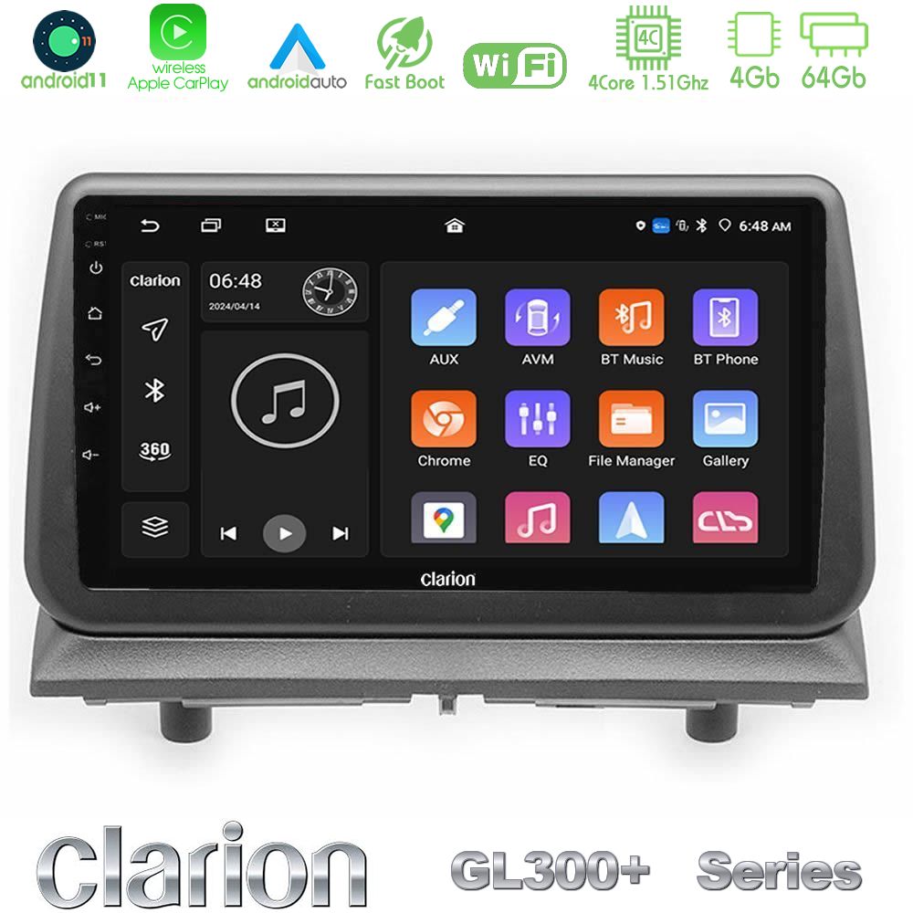 Clarion GL300+ Series 4Core Android11 4+64GB  Dodge Nitro 2007-2011 Navigation Multimedia Tablet 9"