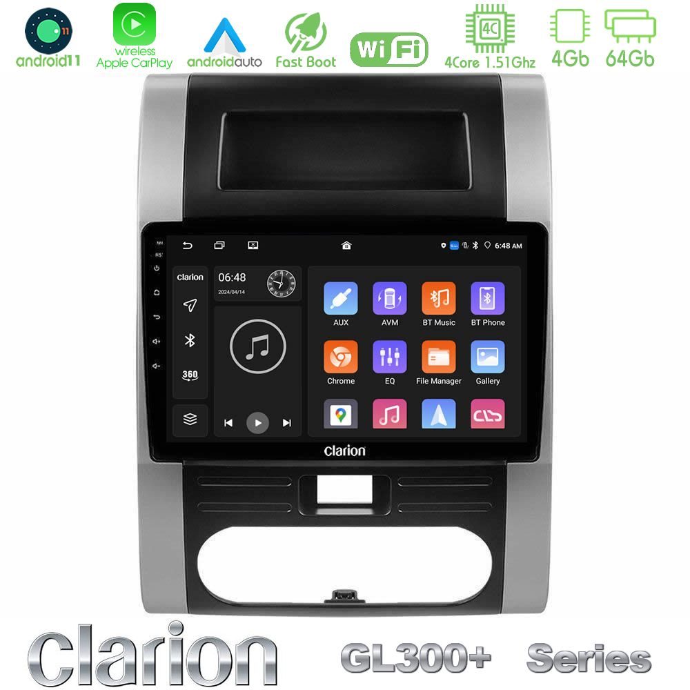 Clarion GL300+ Series 4Core Android11 4+64GB  Nissan X-Trail T31 Navigation Multimedia Tablet 10"