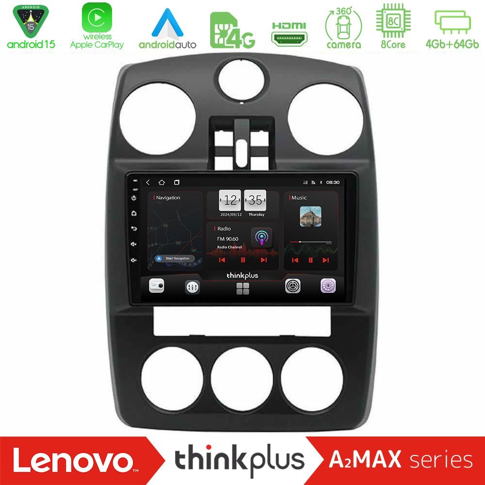 Lenovo Thinkplus A2MAX Series 8Core Android15 4+64GB  Chrysler PT-Cruiser 2000-2005 Navigation Multimedia Tablet 9"