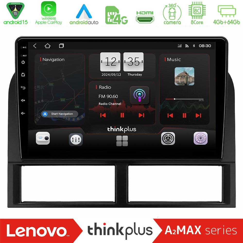 Lenovo Thinkplus A2MAX Series 8Core Android15 4+64GB  Jeep Grand Cherokee 1999-2004 Navigation Multimedia Tablet 9"
