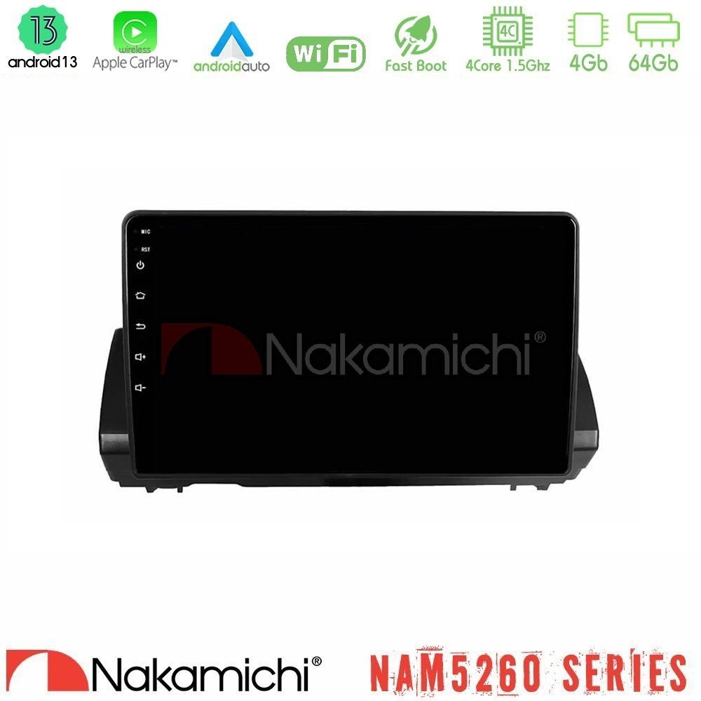 Nakamichi NAM5260 Series 4Core Android13 4+64GB Dacia Sandero/Logan/Jogger 2022-> Navigation Multimedia Tablet 9" Με Carplay & Android Auto