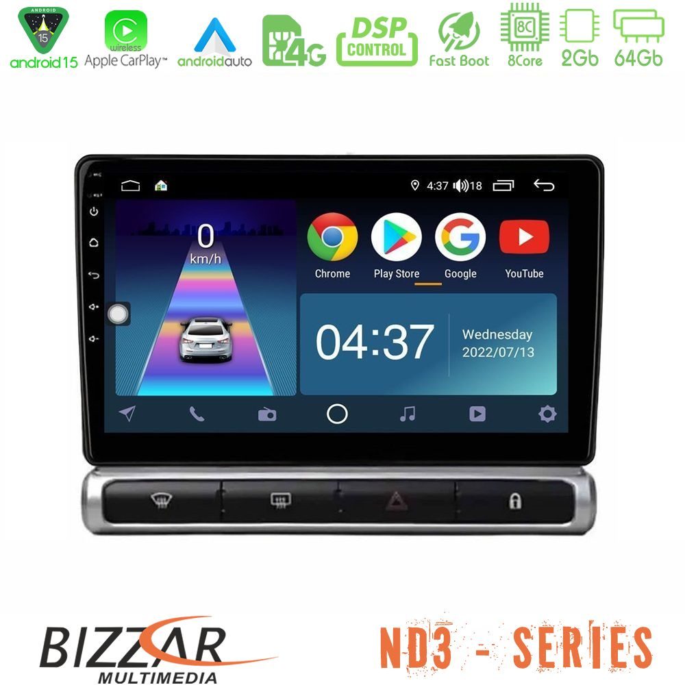 Bizzar ND3 Series 8Core Android15 2+64GB  Citroen C3 2016-> Navigation Multimedia Tablet 9"
