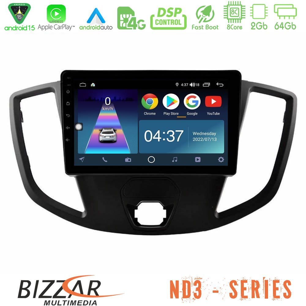 Bizzar ND3 Series 8Core Android15 2+64GB  Ford Transit 2014-> Navigation Multimedia Tablet 9"