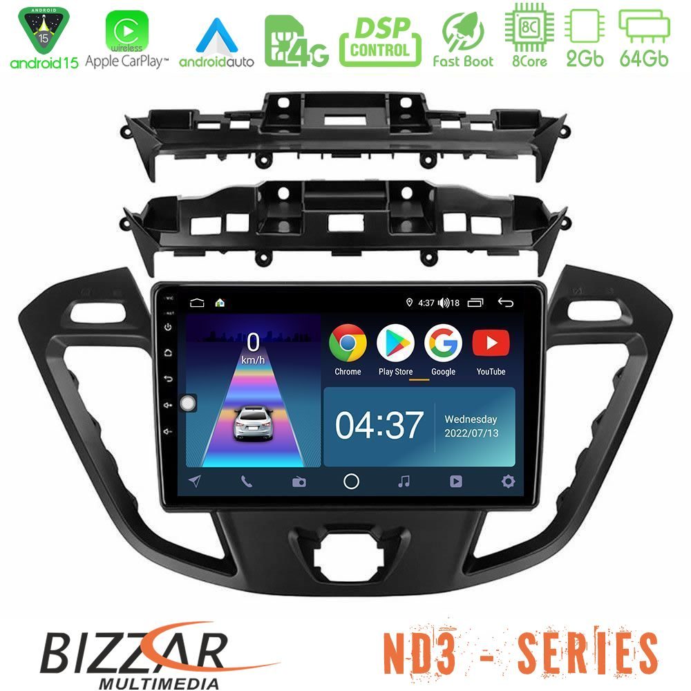 Bizzar ND3 Series 8Core Android15 2+64GB  Ford Transit Custom/Tourneo Custom Navigation Multimedia Tablet 9"