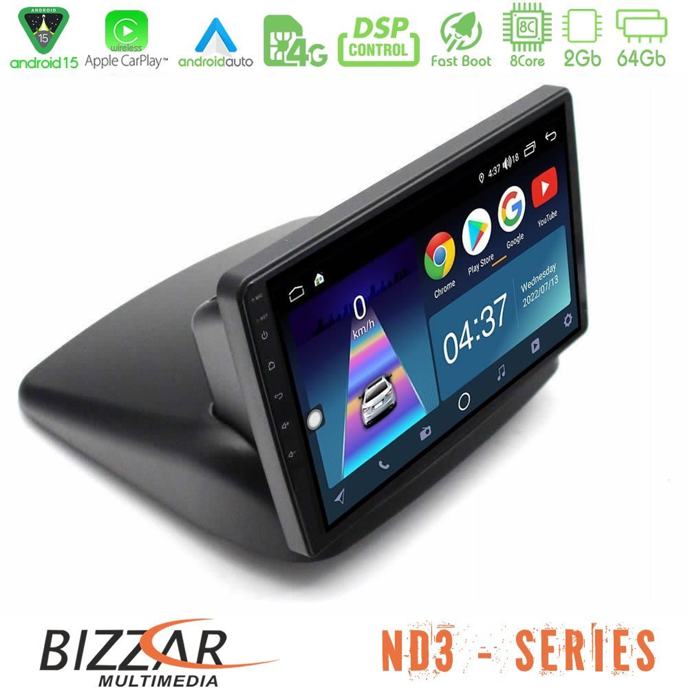 Bizzar ND3 Series 8Core Android15 2+64GB  Fiat Doblo 2002-2009 Navigation Multimedia Tablet 10"