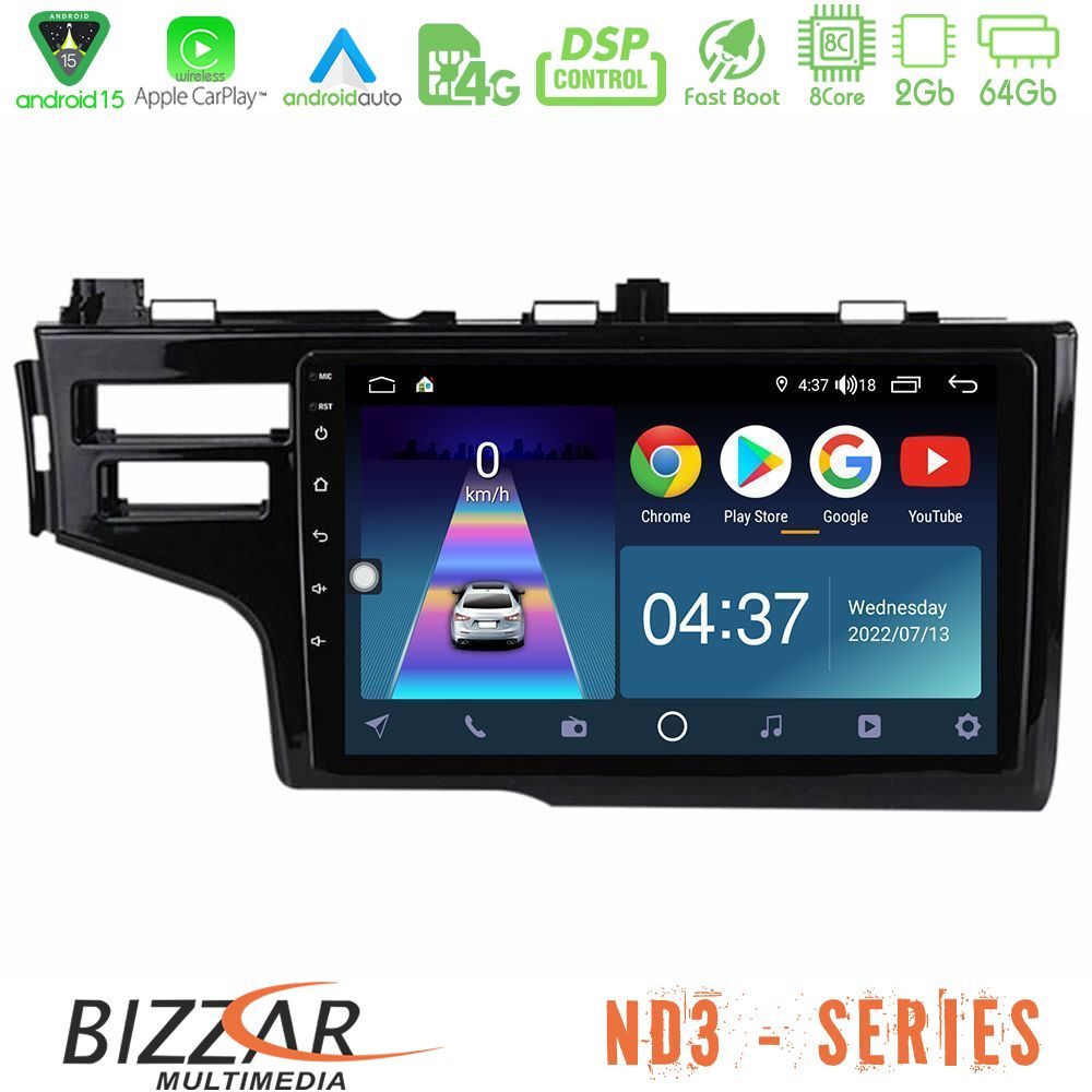 Bizzar ND3 Series 8Core Android15 2+64GB  Honda Jazz 2013-2020 Navigation Multimedia Tablet 9"
