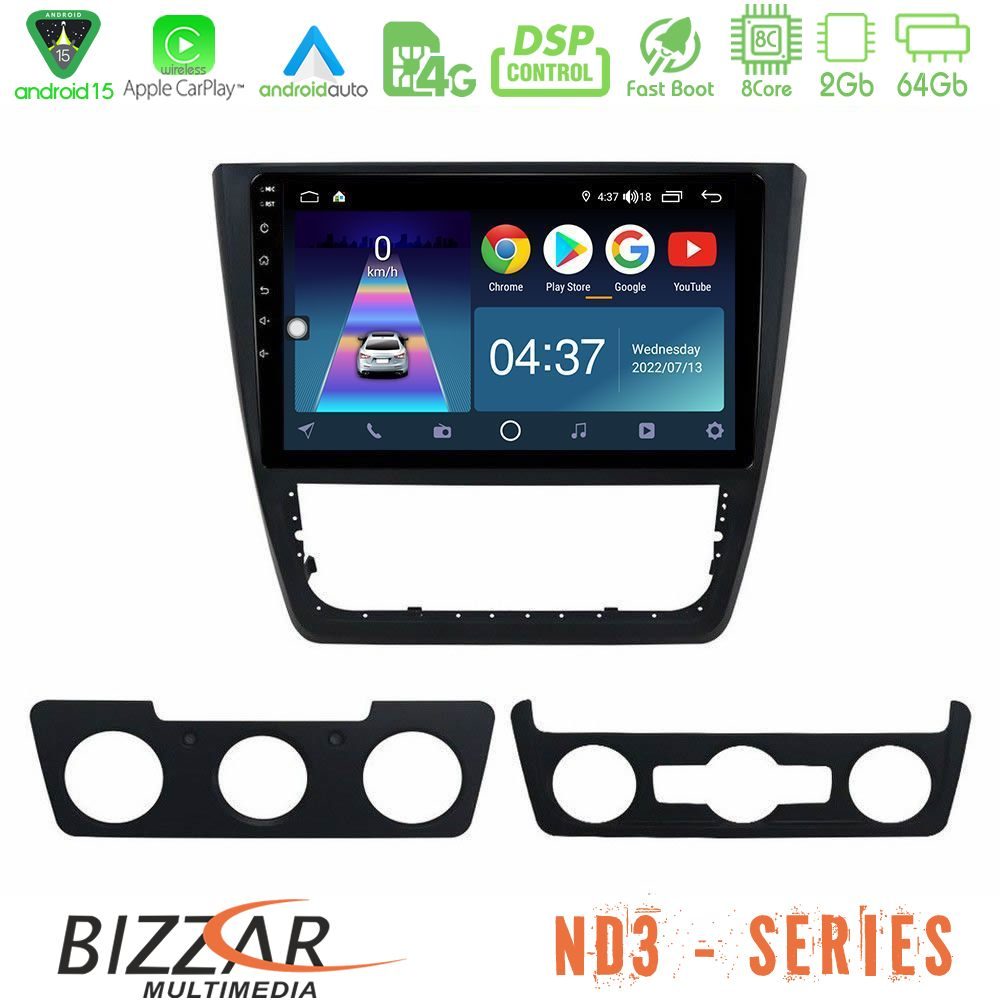 Bizzar ND3 Series 8Core Android15 2+64GB  Skoda Yeti 2009-> Navigation Multimedia Tablet 10"