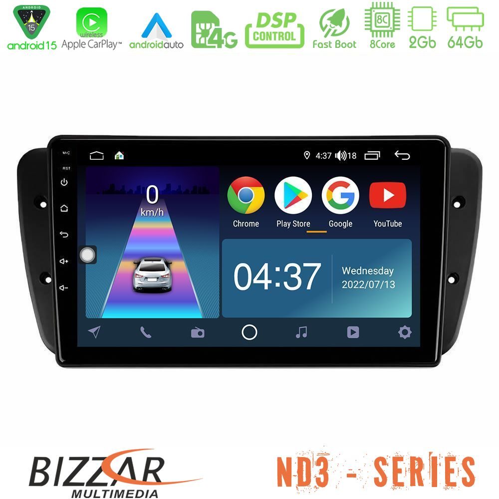 Bizzar ND3 Series 8Core Android15 2+64GB  Seat Ibiza 2008-2012 Navigation Multimedia Tablet 9"