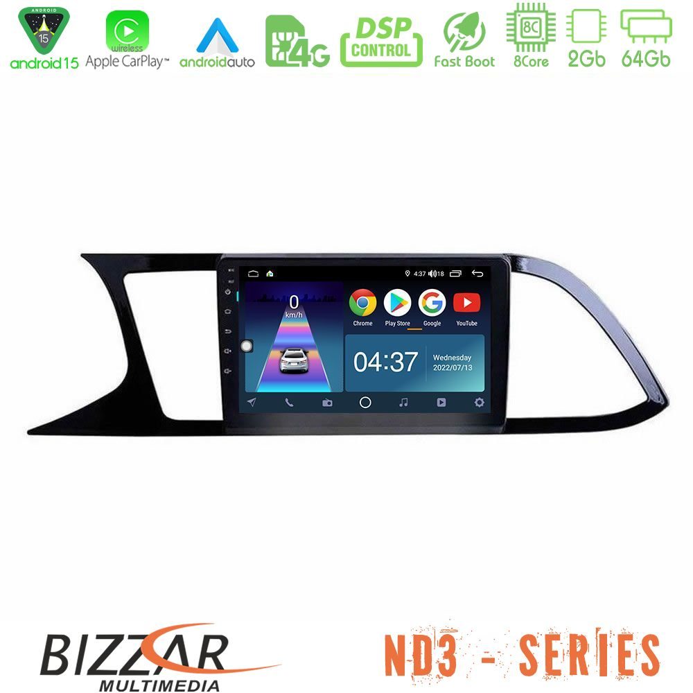 Bizzar ND3 Series 8Core Android15 2+64GB  Seat Leon 2013 – 2019 Navigation Multimedia Tablet 9"