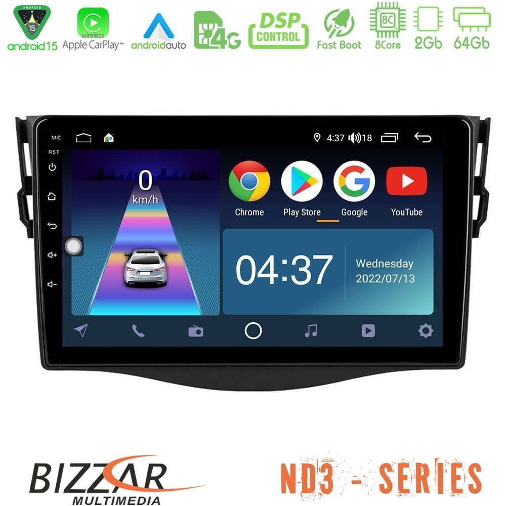 Bizzar ND3 Series 8Core Android15 2+64GB  Toyota RAV4 Navigation Multimedia Tablet 9"