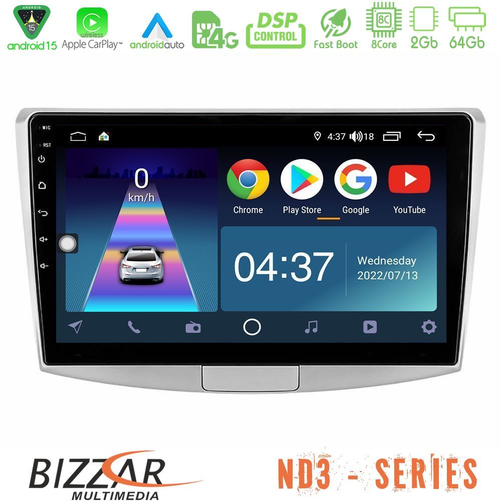 Bizzar ND3 Series 8Core Android15 2+64GB  VW Passat Navigation Multimedia Tablet 10"
