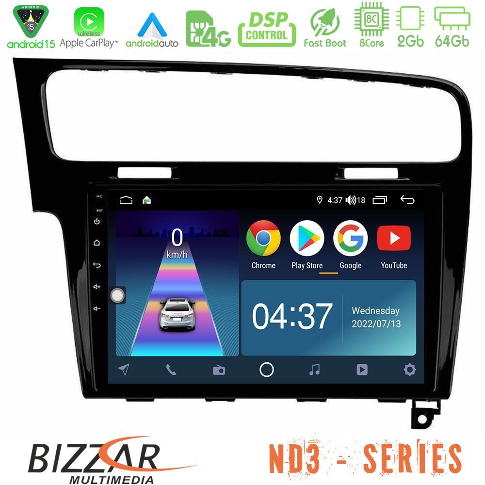 Bizzar ND3 Series 8Core Android15 2+64GB  VW GOLF 7 Navigation Multimedia Tablet 10"