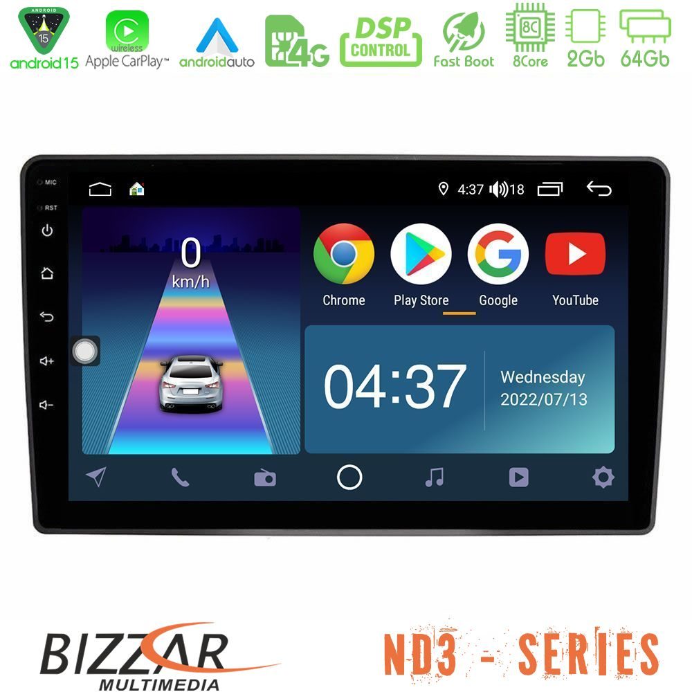 Bizzar ND3 Series 8Core Android15 2+64GB  VW Passat Navigation Multimedia Tablet 9"