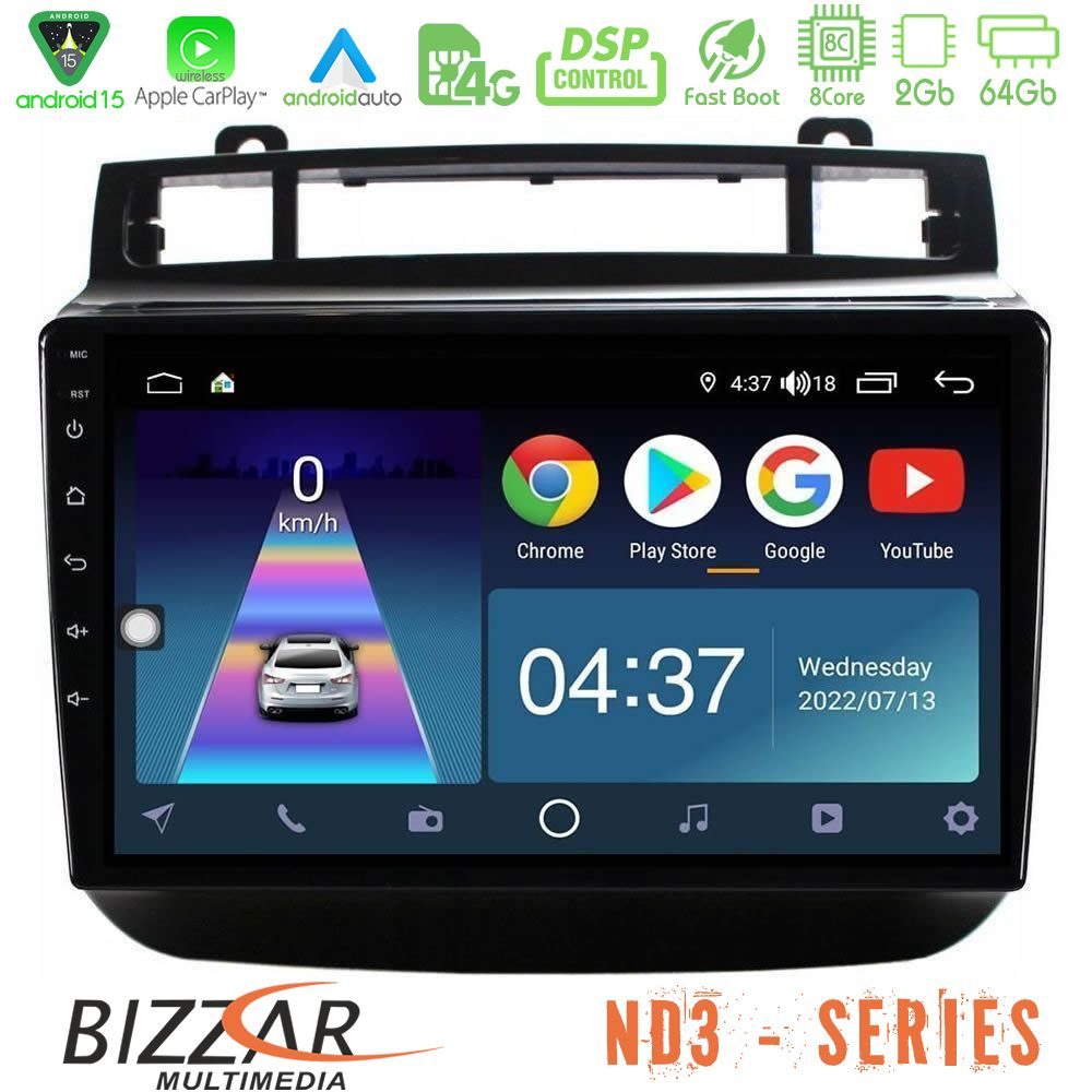 Bizzar ND3 Series 8Core Android15 2+64GB VW Touareg 2011-2018 Navigation Multimedia Tablet 9"