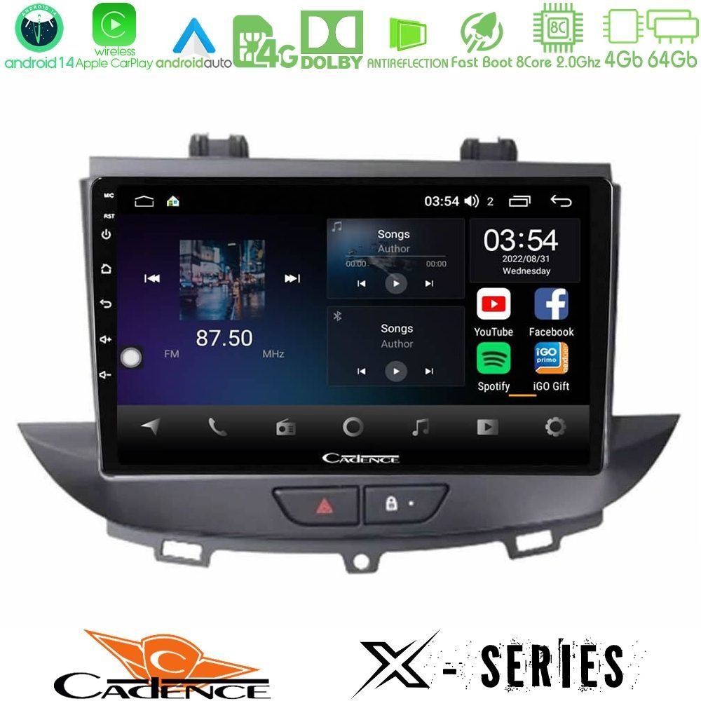 Cadence X Series Opel Grandland/Crossland X 8core Android 14 4+64GB Navigation Multimedia Tablet 9"