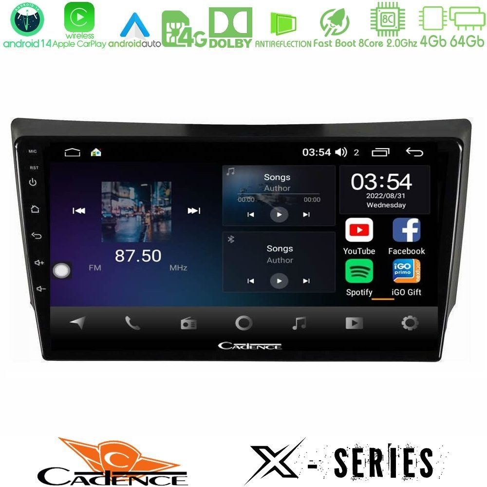 Cadence X Series Ssangyong Rexton 2002-2006 8core Android 14 4+64GB Navigation Multimedia Tablet 9"