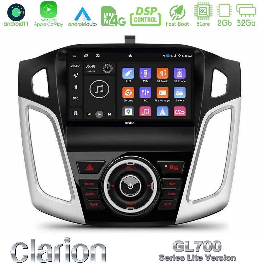 Clarion GL700 Lite Series 8Core Android11 2+32GB Ford Focus 2012-2018 Navigation Multimedia Tablet 9" Με Carplay & Android Auto