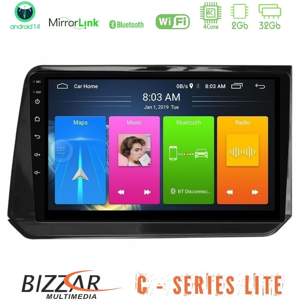 Bizzar C Series Lite 4Core Android14 2+32GB Nissan Note 2021-2026 RHD Navigation Multimedia Tablet 10"