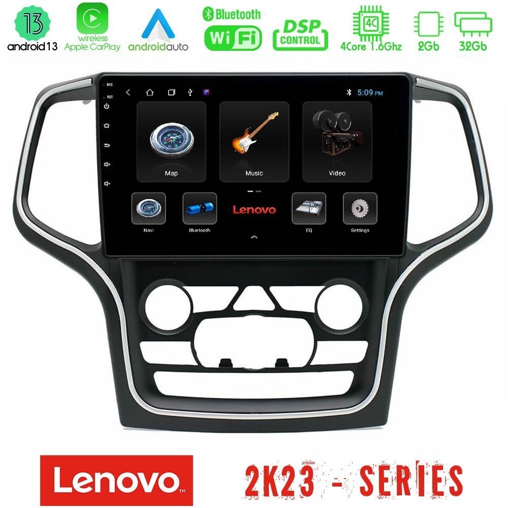 Lenovo Car Pad Jeep Grand Cherokee 2014-2020 4Core Android 13 2+32GB Navigation Multimedia Tablet 10"