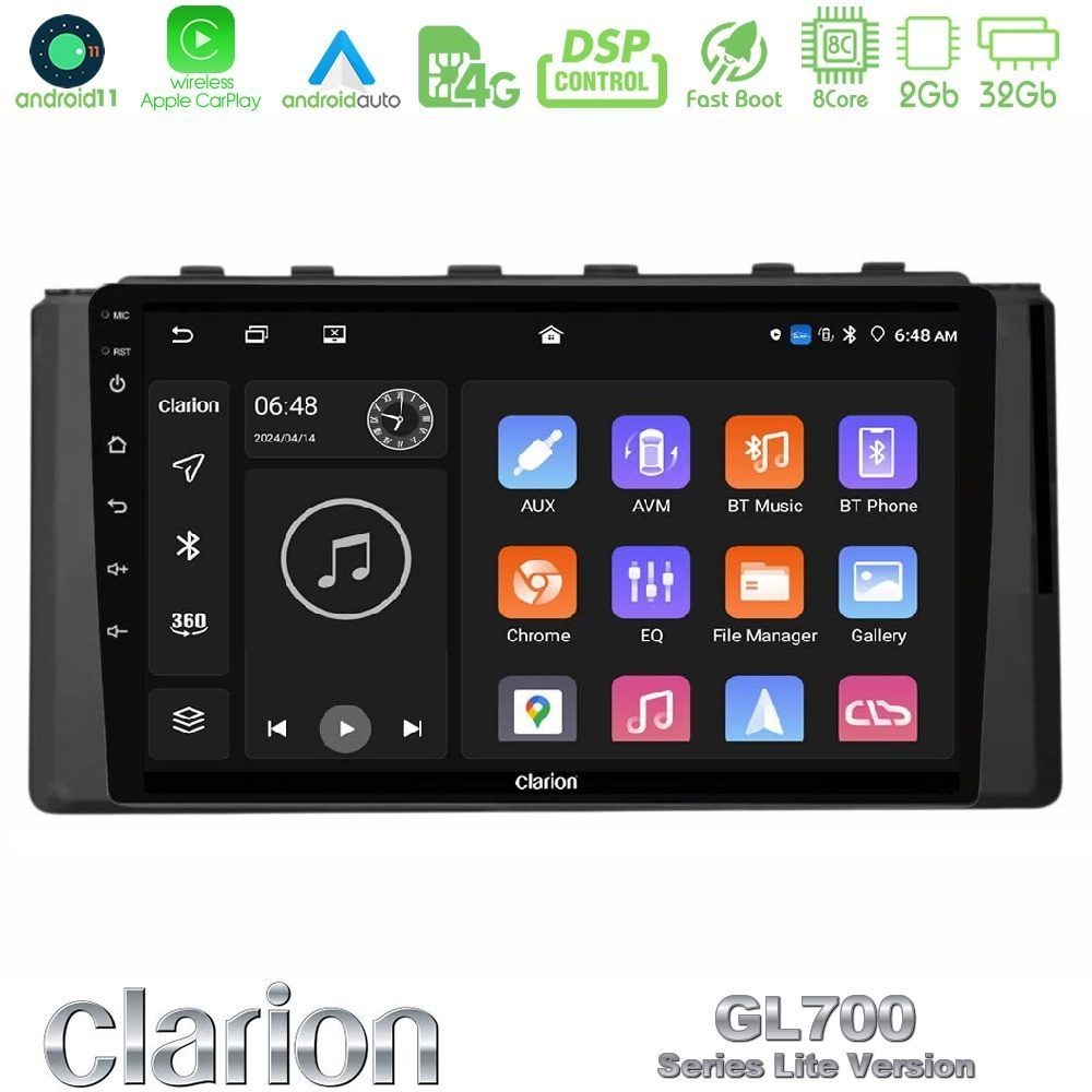 Clarion GL700 Lite Series 8Core Android11 2+32GB Subaru BRZ / Toyota GR86 2022-> Navigation Multimedia Tablet 9" Με Carplay & Android Auto