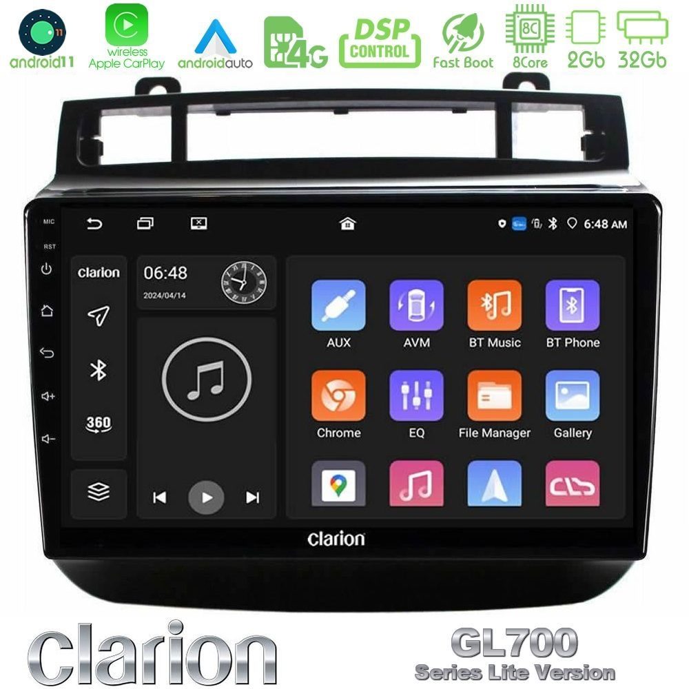 Clarion GL700 Lite Series 8Core Android11 2+32GB VW Touareg 2011-2018 Navigation Multimedia Tablet 9" Με Carplay & Android Auto