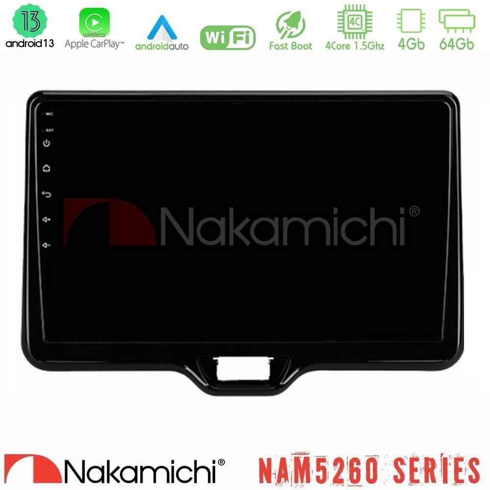 Nakamichi NAM5260 Series 4Core Android13 4+64GB Toyota Yaris Cross RHD 2020-> (Low Version) Navigation Multimedia Tablet 9" Με Carplay & Android Auto