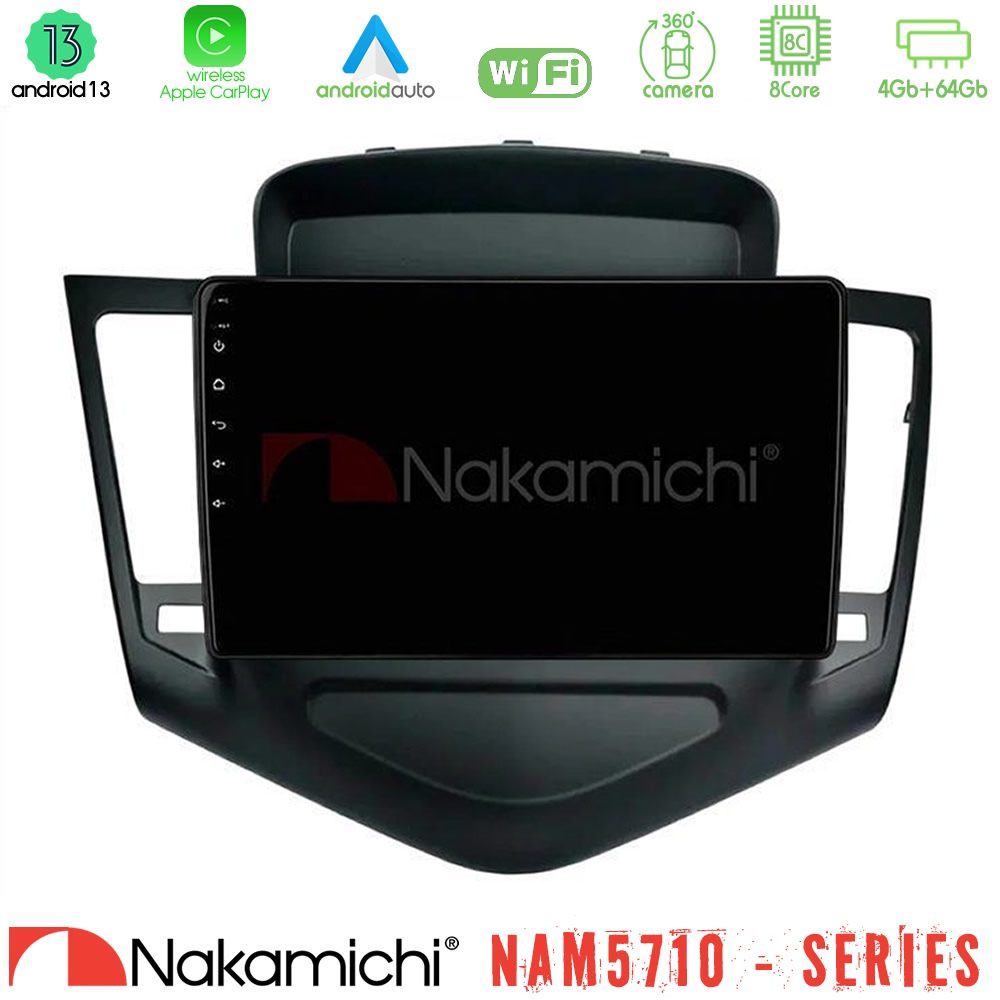 Nakamichi NAM5710 Series 8Core Android13 4+64GB     Chevrolet Cruze 2009-2012 Navigation Multimedia Tablet 9"    (Μαύρο)