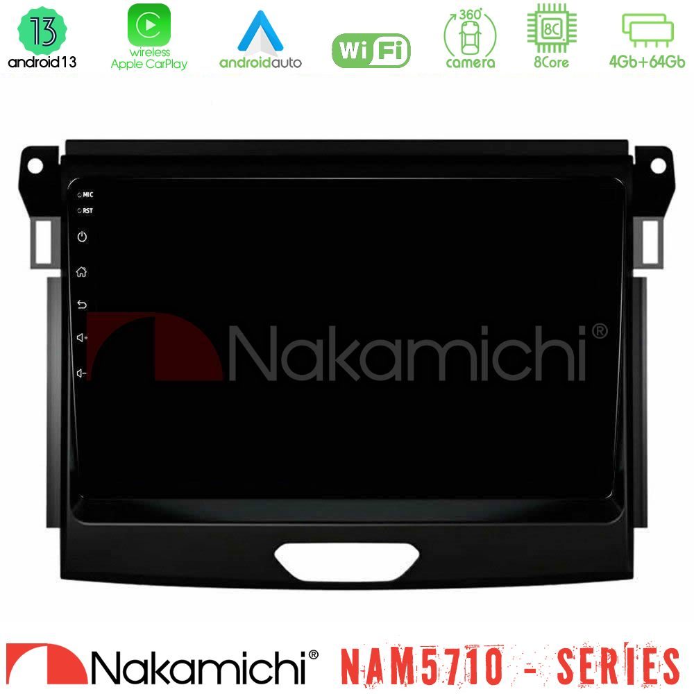 Nakamichi NAM5710 Series 8Core Android13 4+64GB  Ford Ranger 2017-2022 Navigation Multimedia Tablet 9"