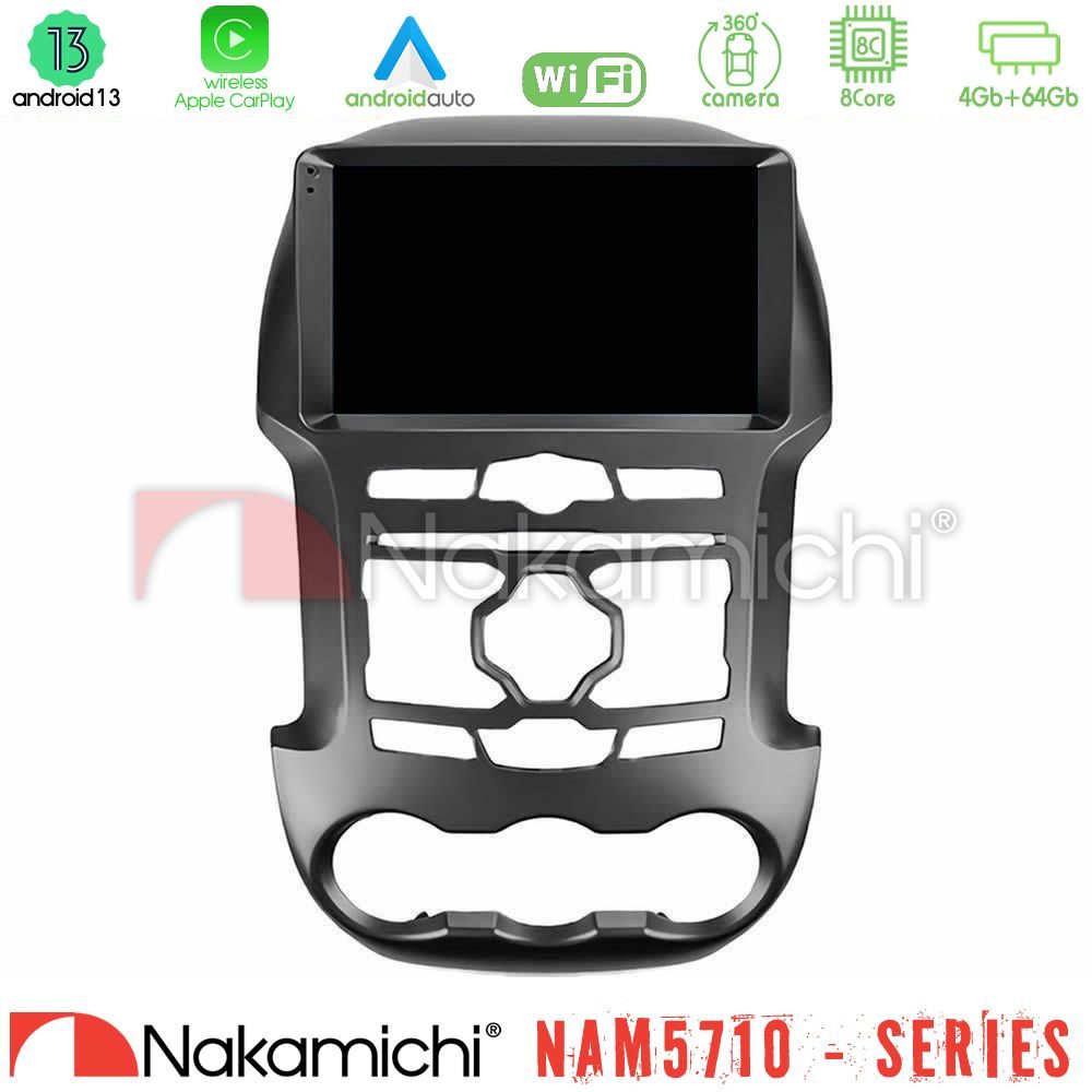 Nakamichi NAM5710 Series 8Core Android13 4+64GB  Ford Ranger 2012-2016 Navigation Multimedia Tablet 9"