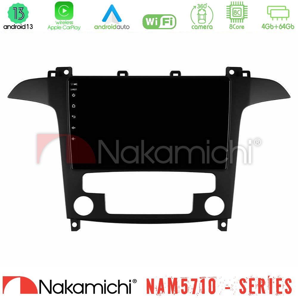 Nakamichi NAM5710 Series 8Core Android13 4+64GB  Ford S-Max 2006-2012 Navigation Multimedia Tablet 9"