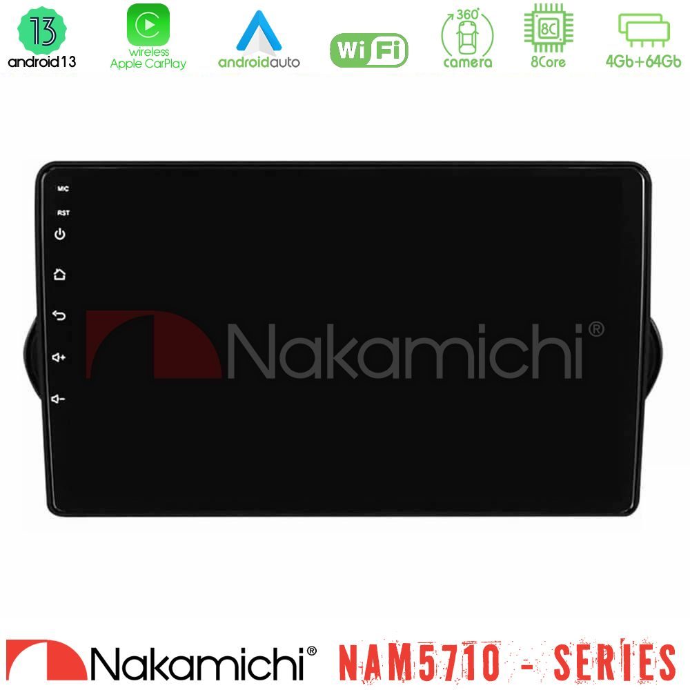 Nakamichi NAM5710 Series 8Core Android13 4+64GB  Fiat Tipo 2015-2022 (Hatchback) Navigation Multimedia Tablet 9"