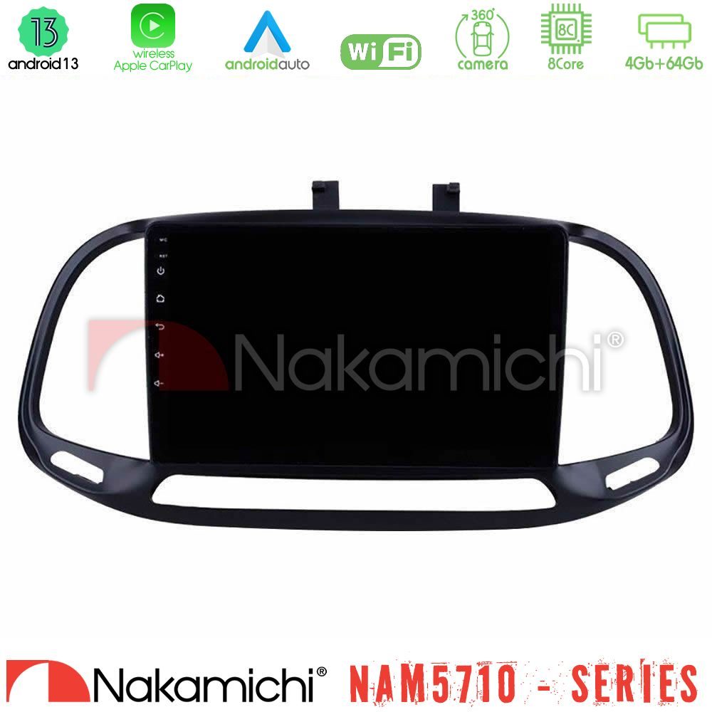 Nakamichi NAM5710 Series 8Core Android13 4+64GB  Fiat Doblo 2015-2022 Navigation Multimedia Tablet 9"