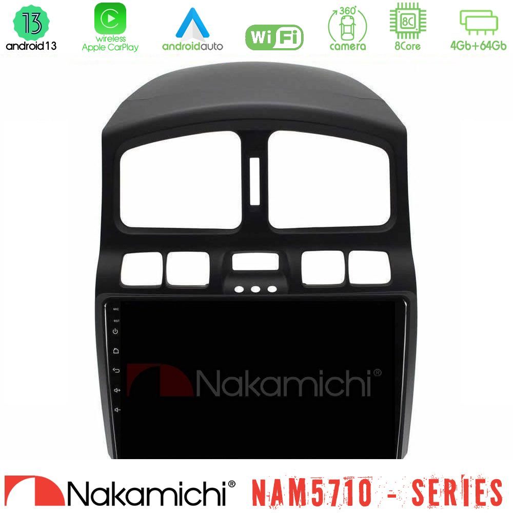 Nakamichi NAM5710 Series 8Core Android13 4+64GB Hyundai Santa Fe 2000-2006 Navigation Multimedia Tablet 9"