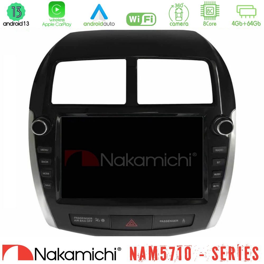 Nakamichi NAM5710 Series 8Core Android13 4+64GB  Mitsubishi ASX 2013-2018 Navigation Multimedia Tablet 9"